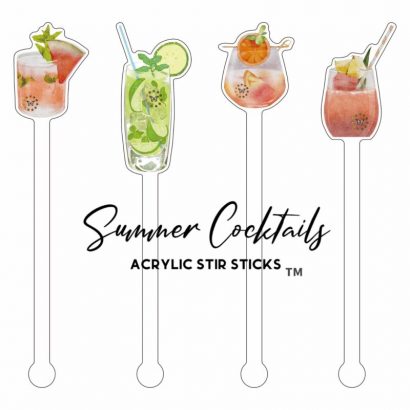 4 pack acrylic stir sticks drinkbomb craft cocktail summer